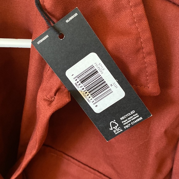 Burgundy Boxy Dickies Cropped Button-Up Short Sleeve Size M NWT - Picture 3 of 7